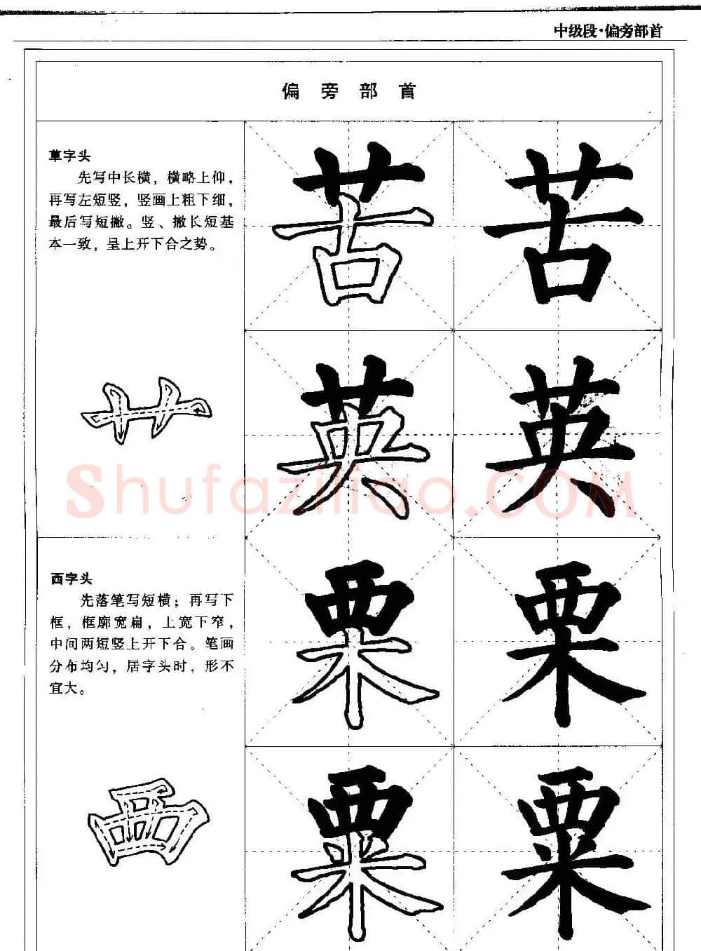 书法段位评比指导教材《毛笔楷书实用教程-偏旁部首》 | 软笔楷书字帖