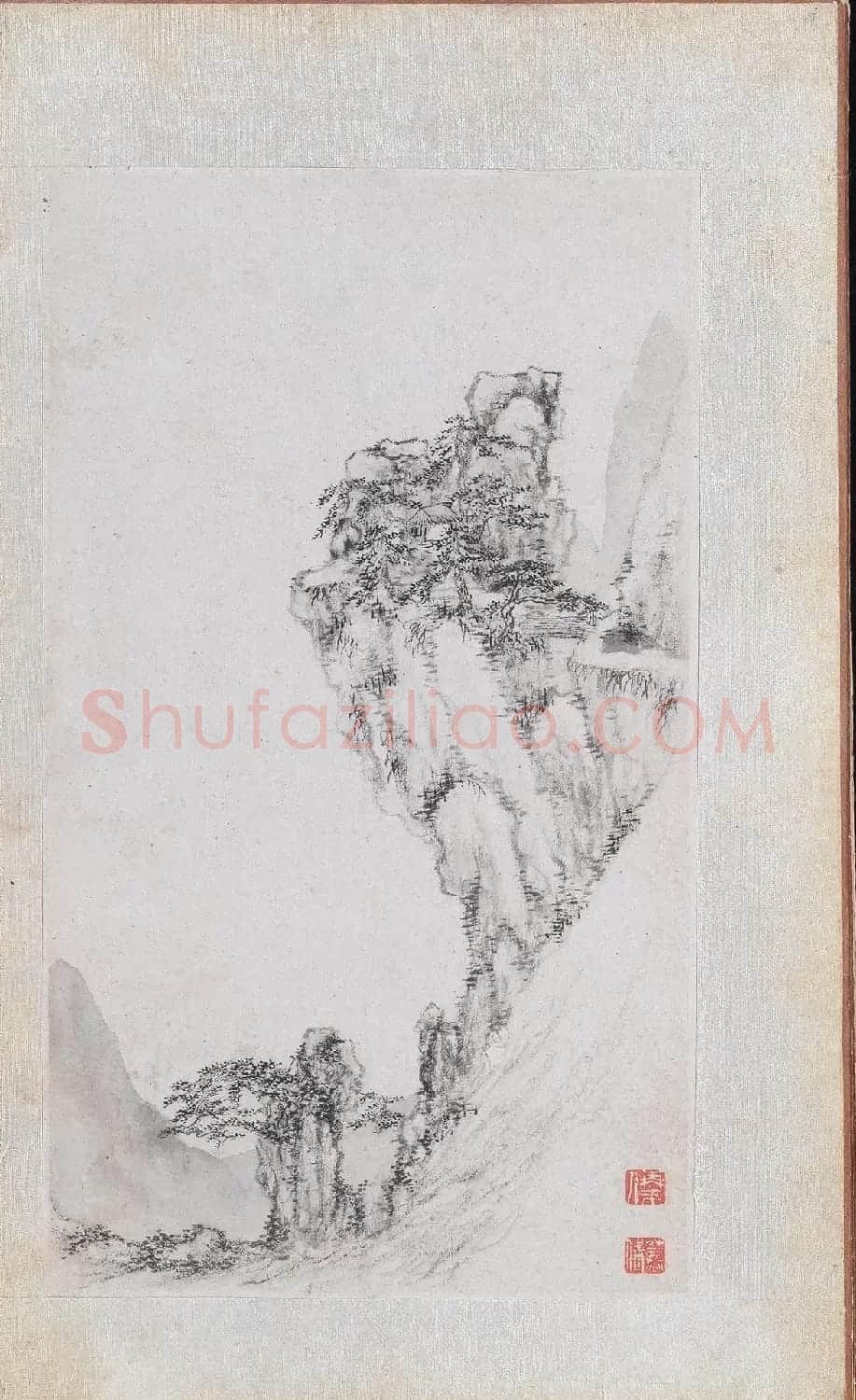 郑旼书法字画欣赏《黄山八景图册》 | 传世书法作品精选