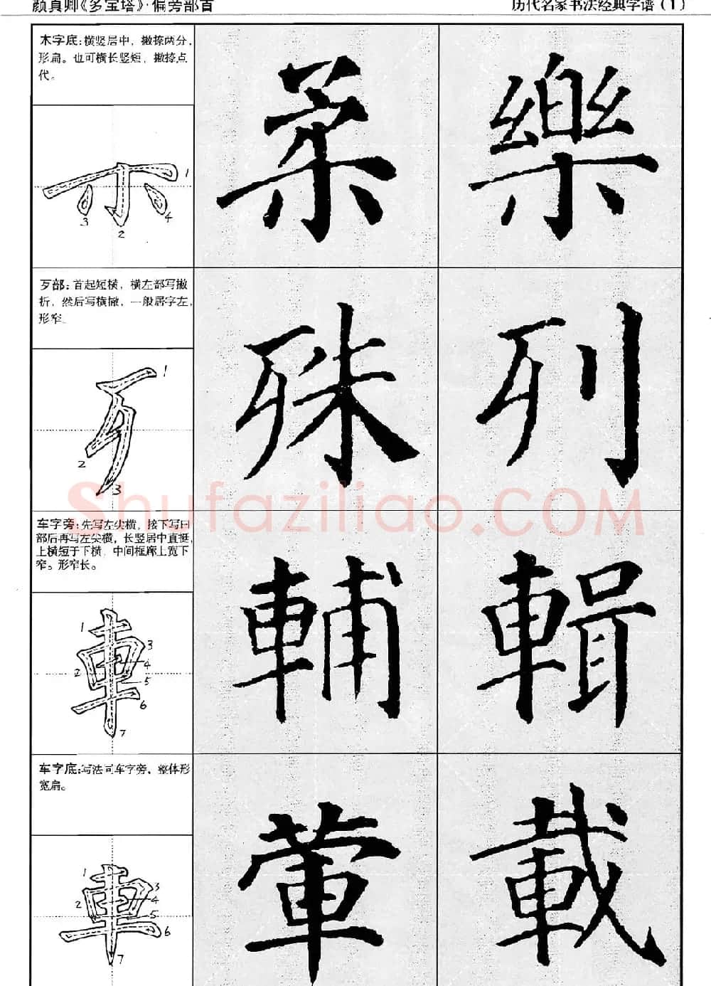 经典字帖：颜真卿多宝塔字谱 | 软笔楷书字帖