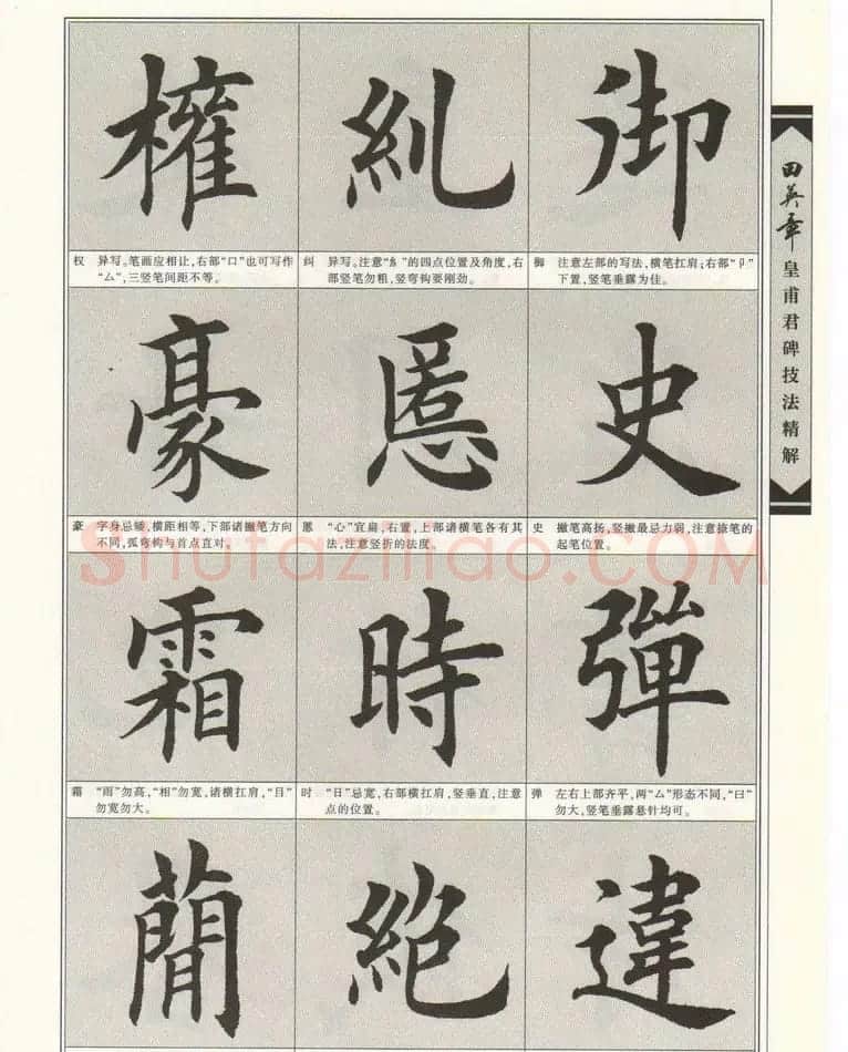 欧楷字帖欣赏《田英章皇甫君碑技法精解》 | 毛笔楷书字帖