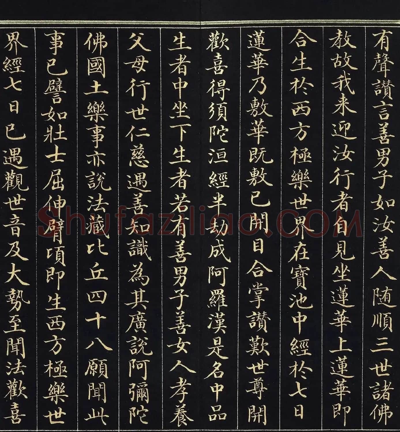 金字楷书《佛说观无量寿佛经》册 | 毛笔书法作品