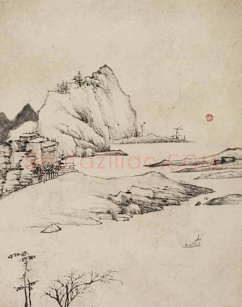 查士标书法题弘仁山水八开 | 传世书法作品鉴赏