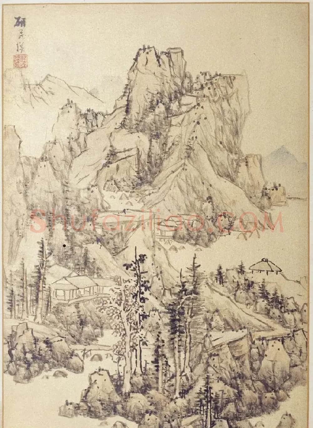 明代蓝瑛绘韩理书跋《澄观图》书画册页欣赏 | 传世书法作品鉴赏