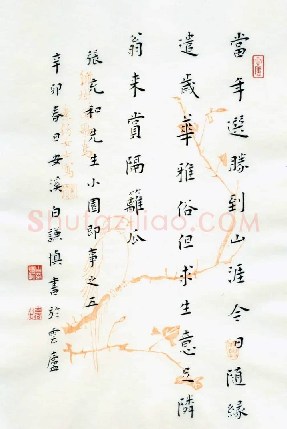 白谦慎楷书册页欣赏《小园即事》 | 书法作品鉴赏