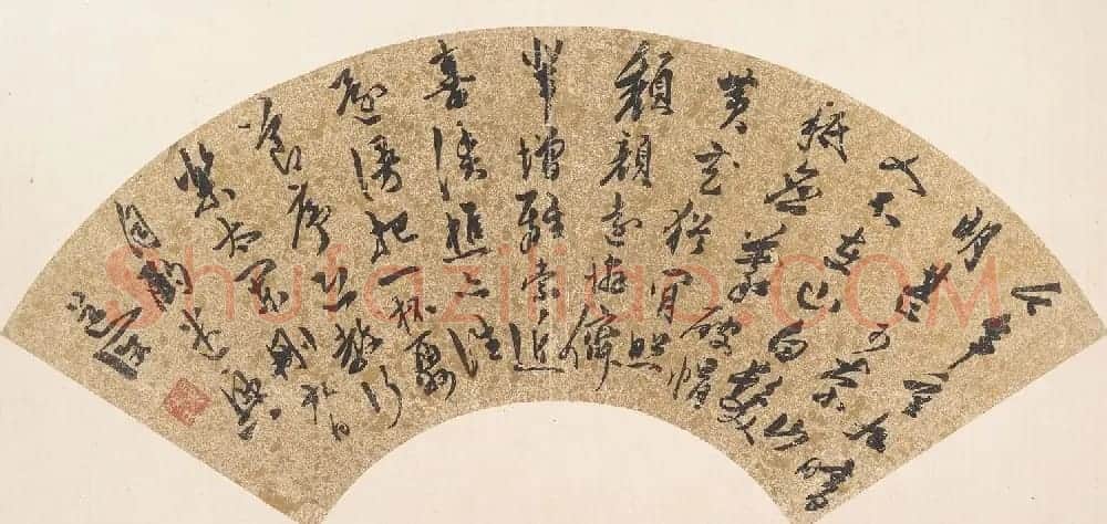 明代陈道复行草书扇面《重九诗》 | 名家书法作品精选