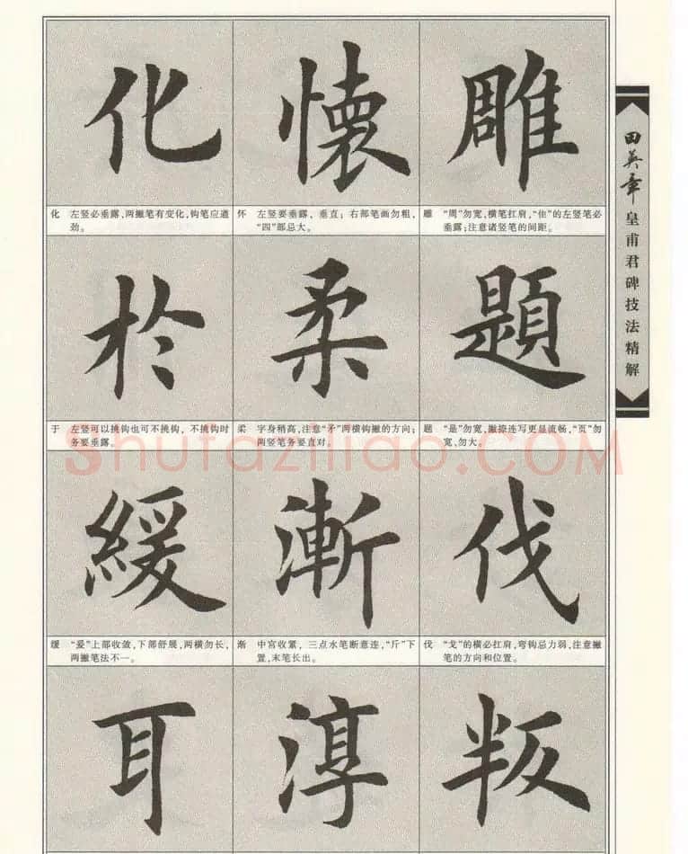 欧楷字帖欣赏《田英章皇甫君碑技法精解》 | 毛笔楷书字帖