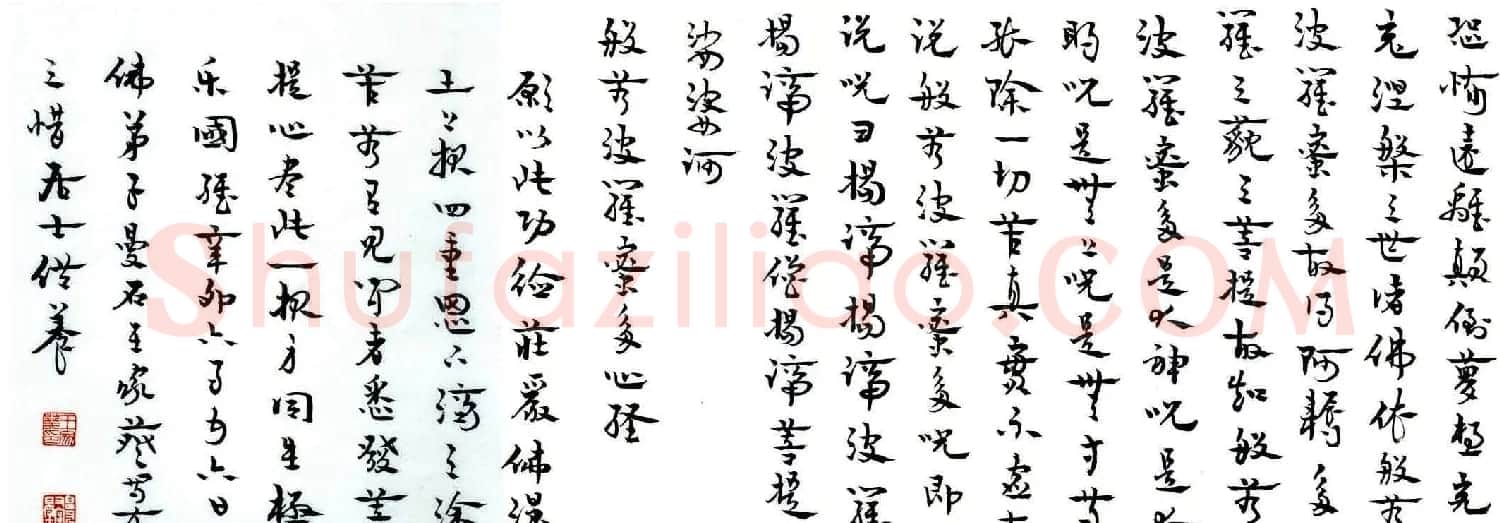 般若波罗蜜多心经书法作品两幅 | 心经书法全文