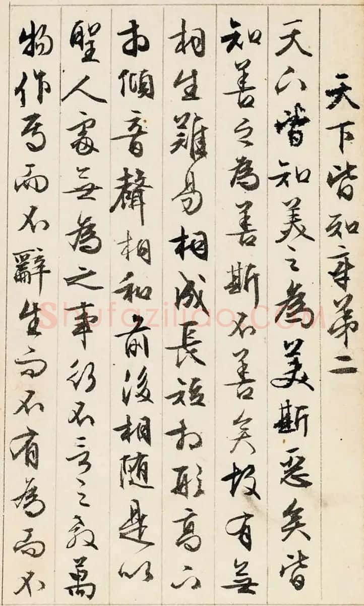文徵明89岁行书《道德经》册页 | 毛笔书法作品