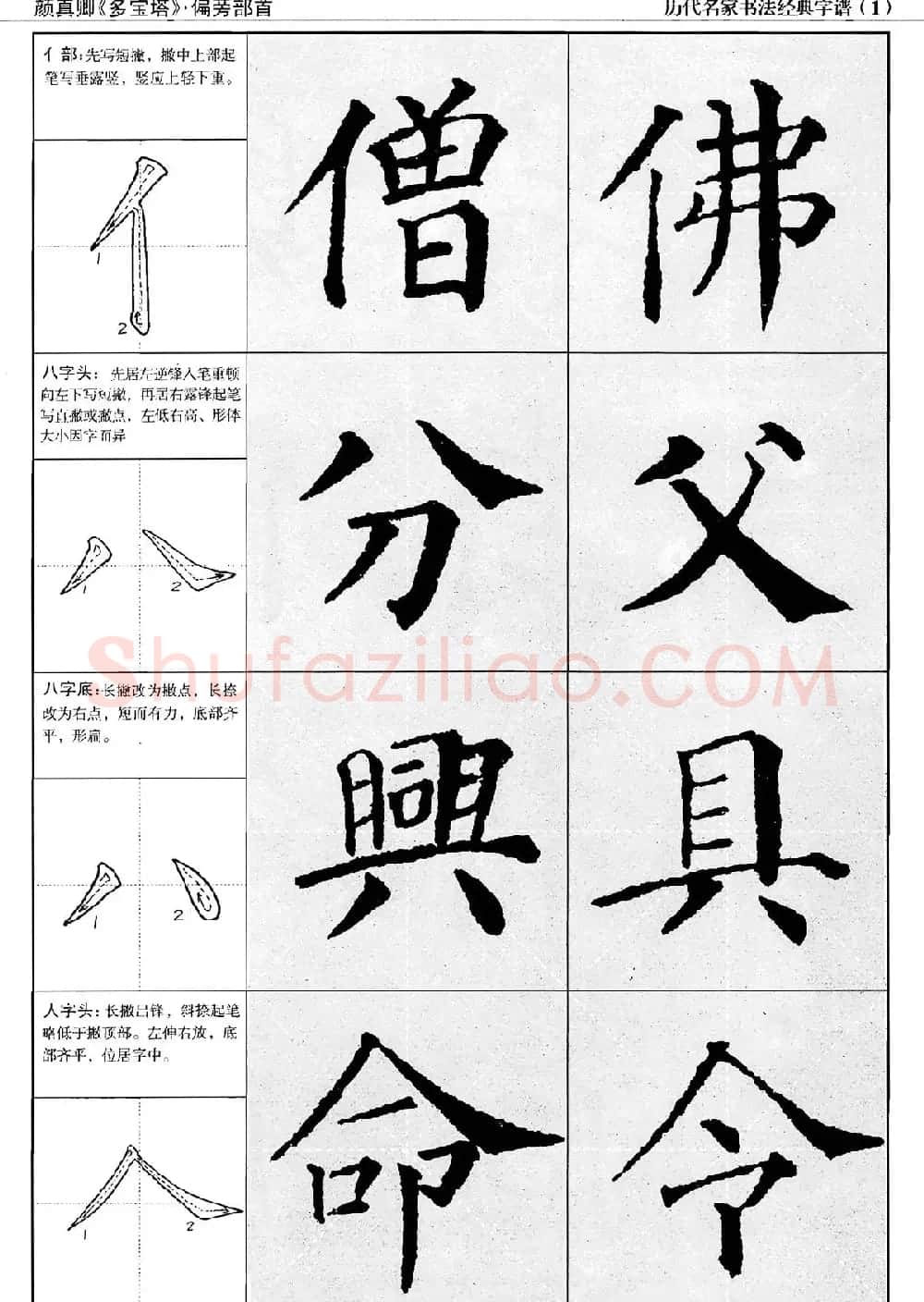经典字帖：颜真卿多宝塔字谱 | 软笔楷书字帖