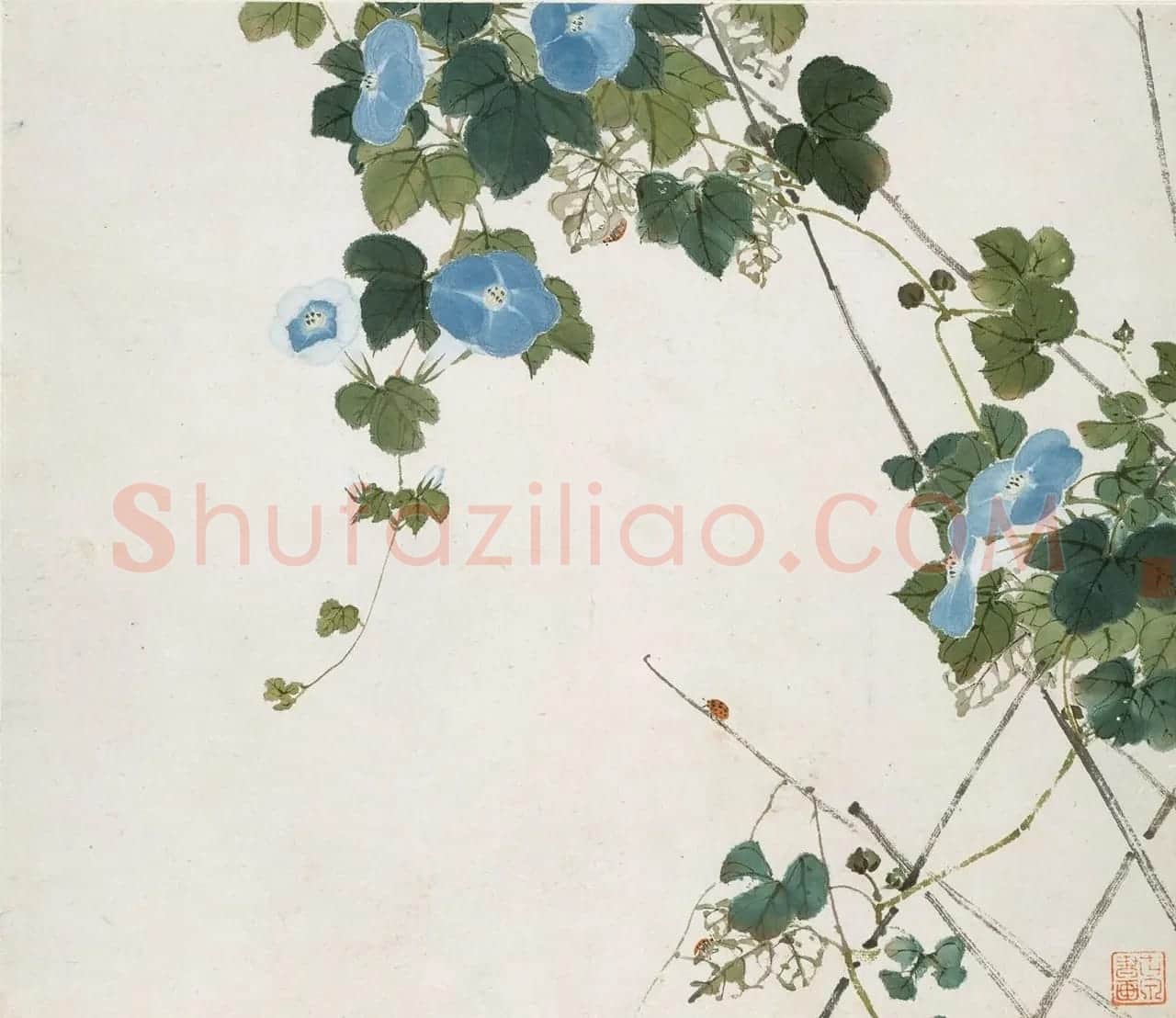 清代居廉花卉虫草册页八开 | 传世书法作品欣赏