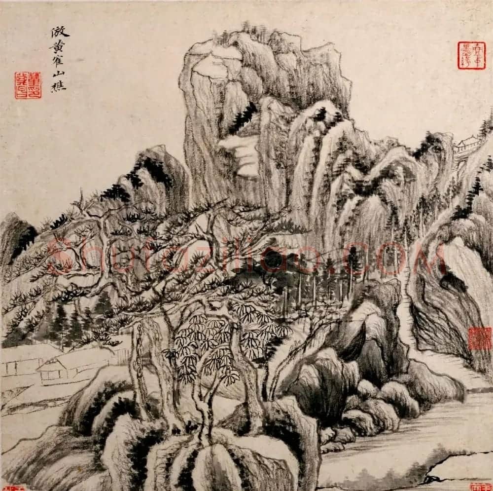明代董其昌字画欣赏《仿古山水》册 | 传世书法作品鉴赏