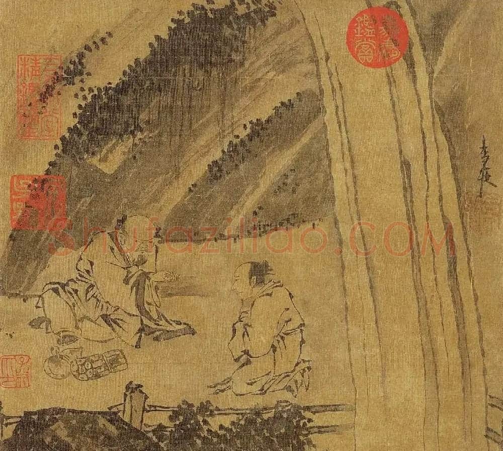 清嘉庆皇帝御题《圯上授书图》 | 传世书法作品欣赏