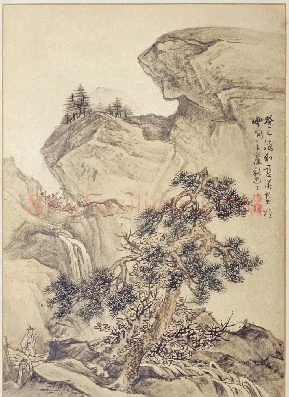明代蓝瑛绘韩理书跋《澄观图》书画册页欣赏 | 传世书法作品鉴赏