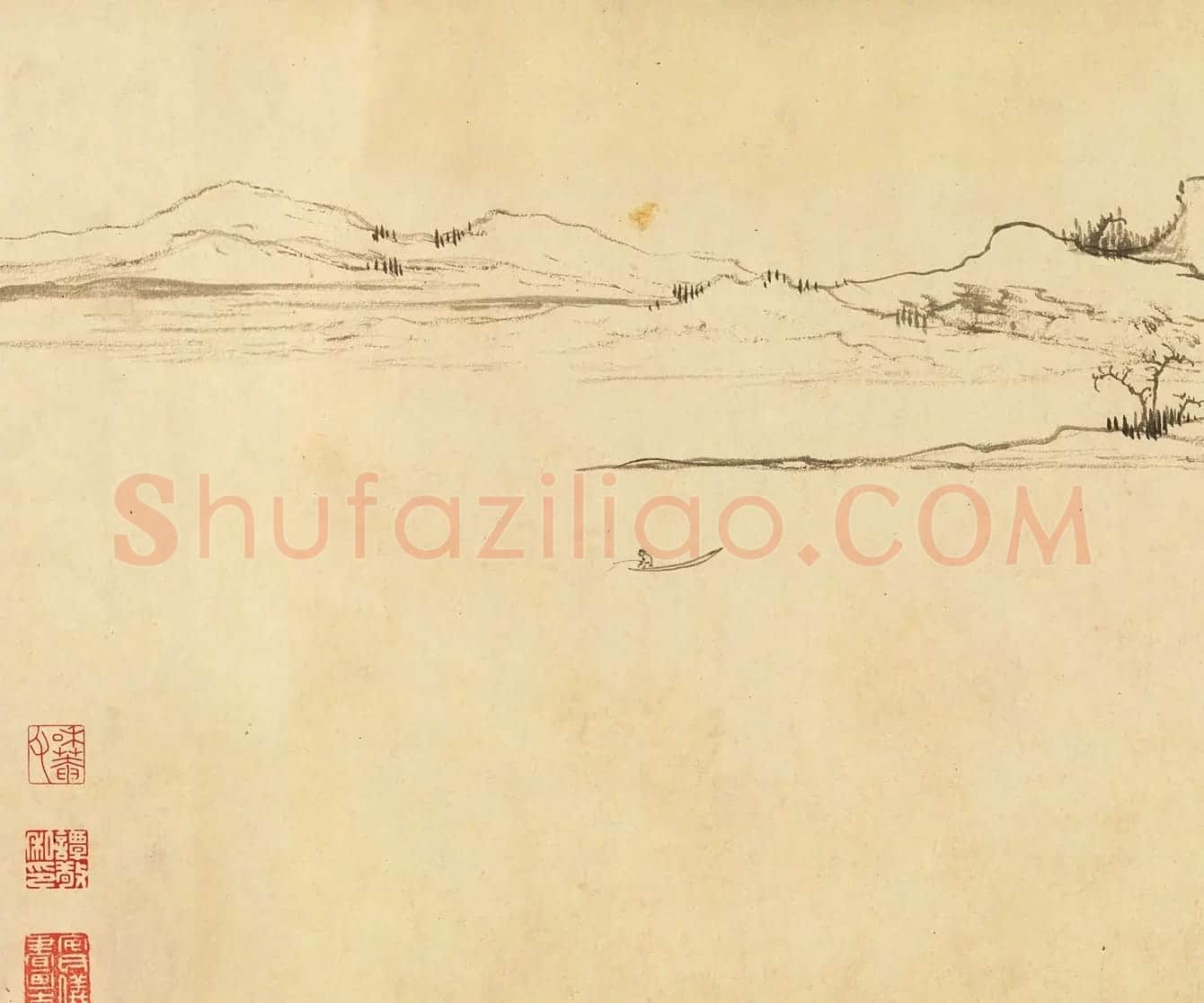 元代赵孟頫字画赏析《双松平远图卷》 | 传世书法作品鉴赏