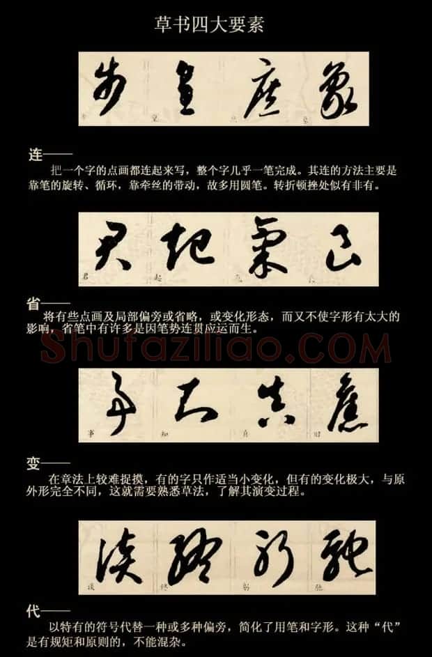 书法课堂--草书四大要素和结构技法 | 软笔草书字帖