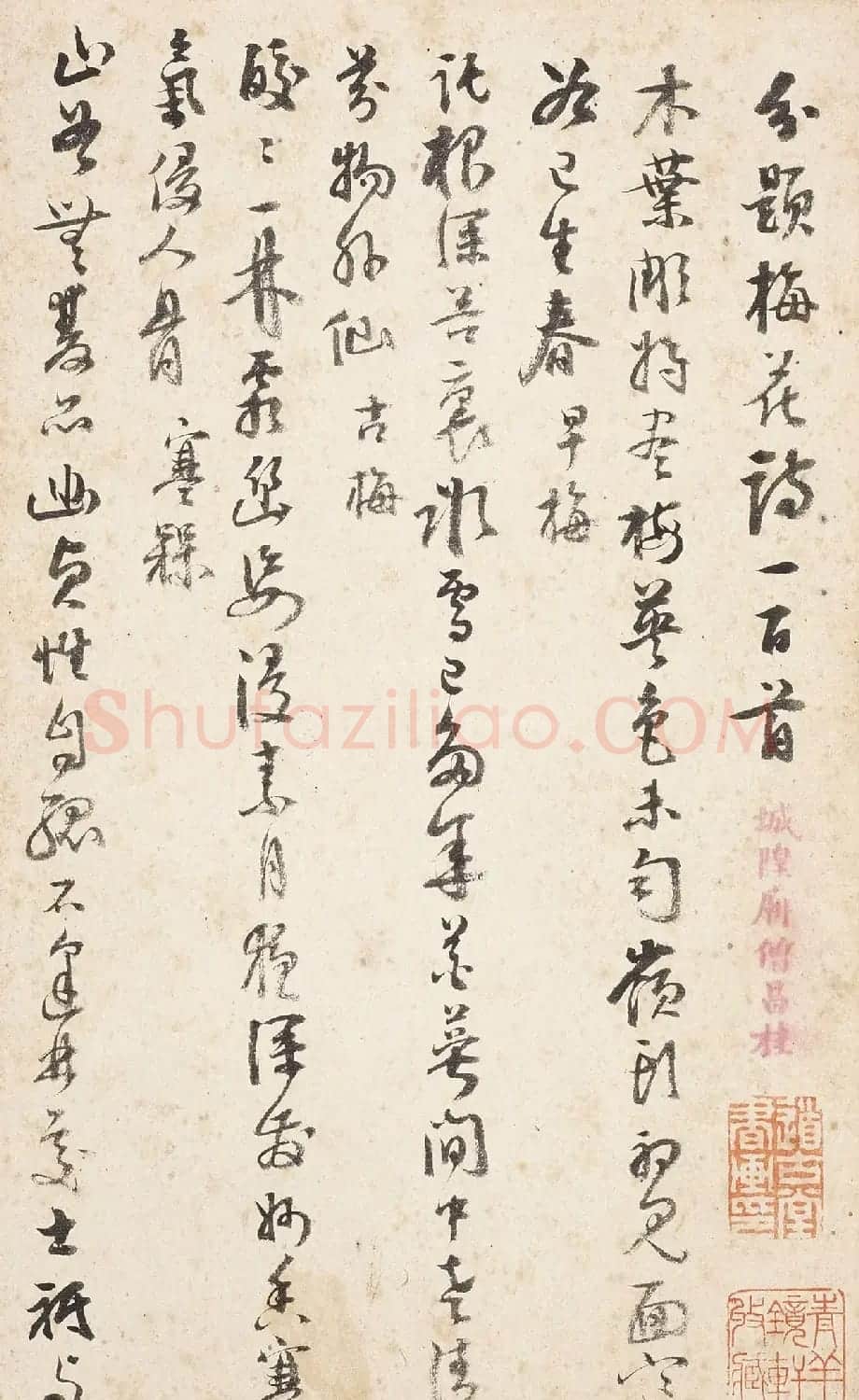 杭世骏行书《分题梅花诗一百首》 | 毛笔书法作品