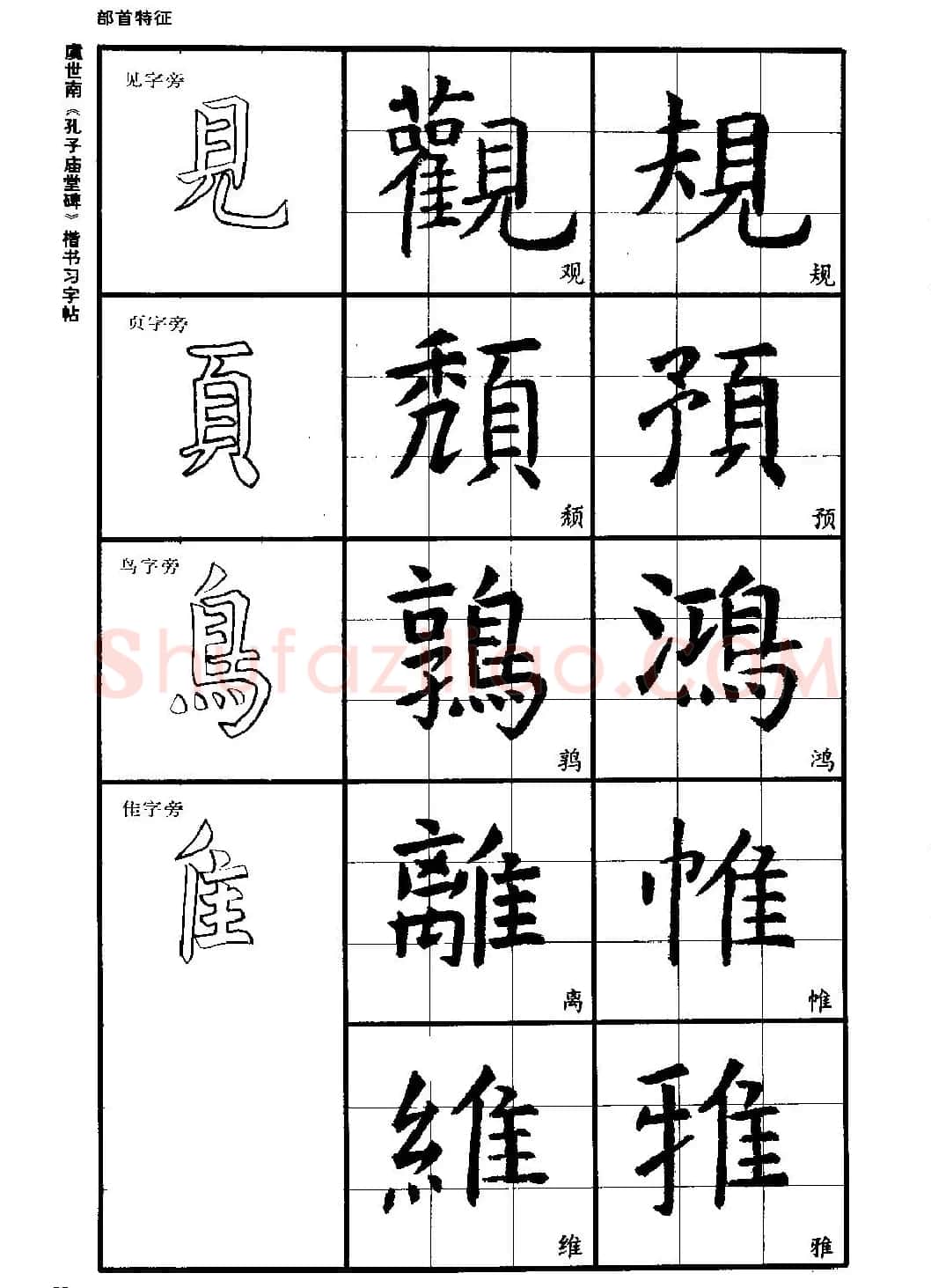 虞世南《孔子庙堂碑》楷书习字帖 | 毛笔楷书字帖