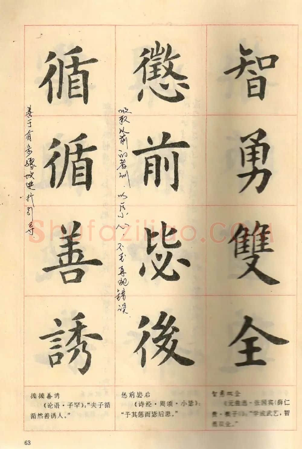卢中南毛笔楷书字帖《中国成语300句》大图 | 软笔楷书字帖
