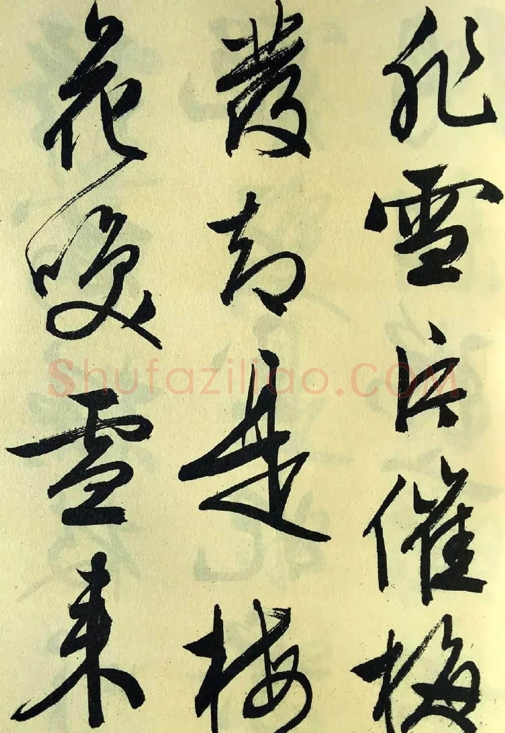 文征明83岁大字行书《梅花诗》高清大图 | 软笔行书字帖