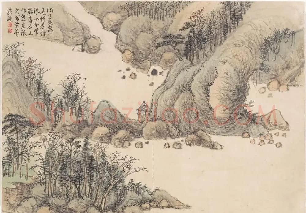 清代钱维城绘画欣赏《景敷四气冬景图》大都会博物馆藏 | 传世书法作品精选