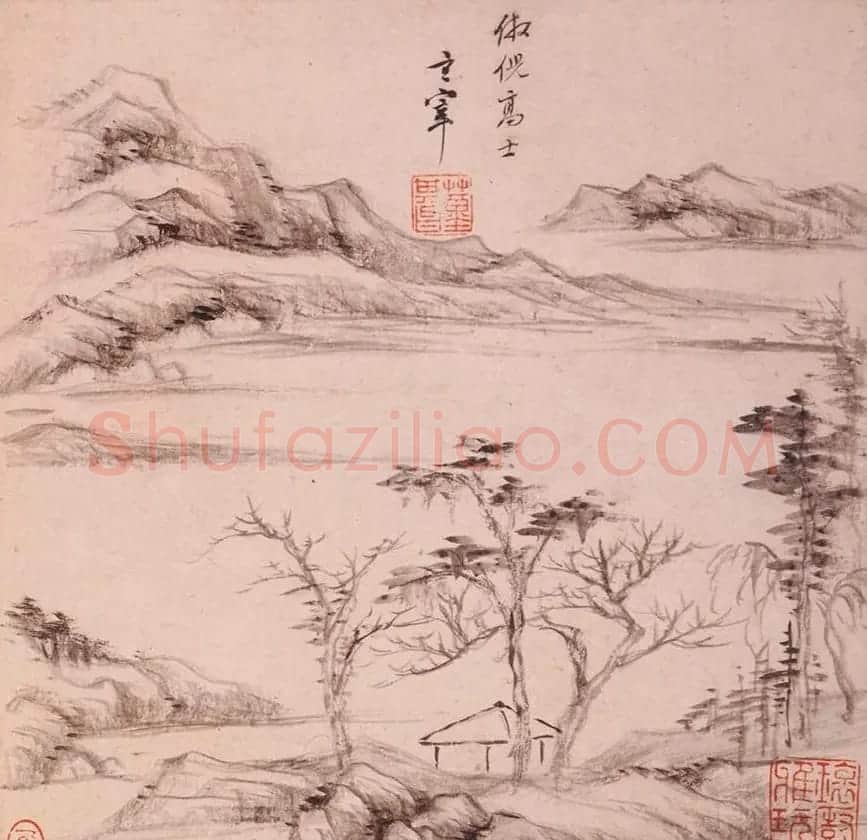 陈万全、温汝适书法题董其昌仿古山水图册 | 传世书法作品鉴赏