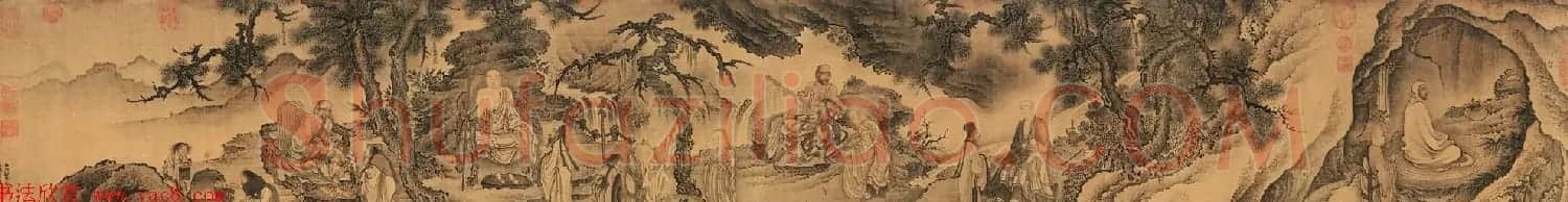 戴进工笔人物画赏析《达摩六代祖师图》 | 传世书法作品鉴赏