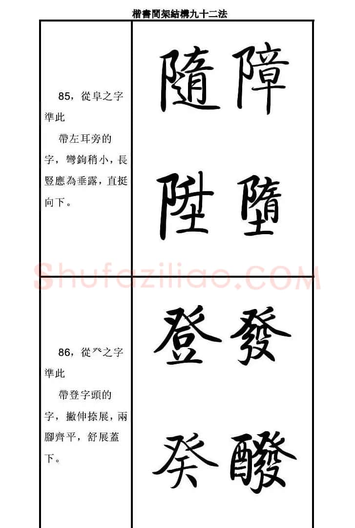 启功字帖楷书间架结构九十二法 | 毛笔楷书字帖
