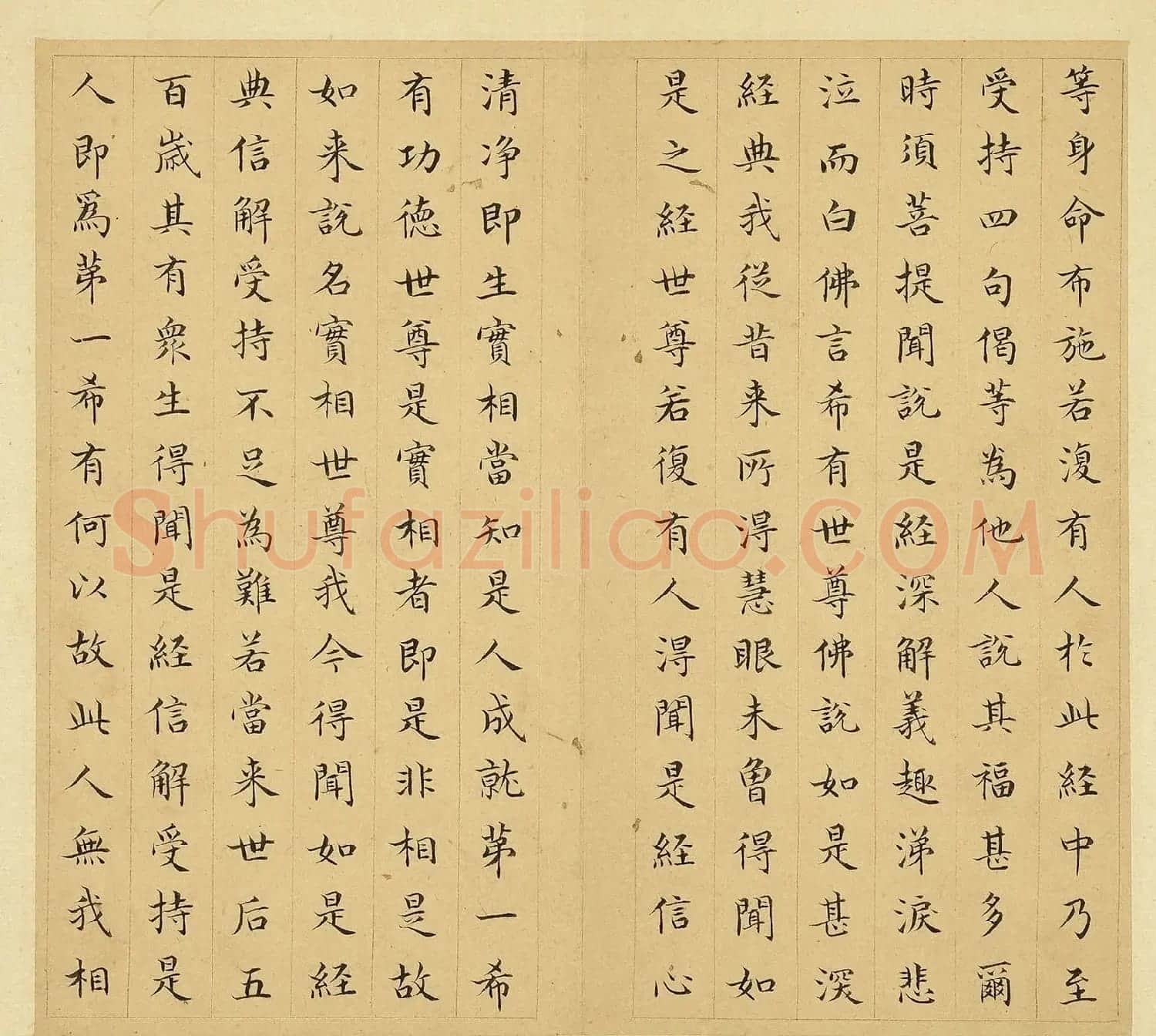 明代文震孟楷书《金刚般若波罗蜜经》册 | 软笔书法作品