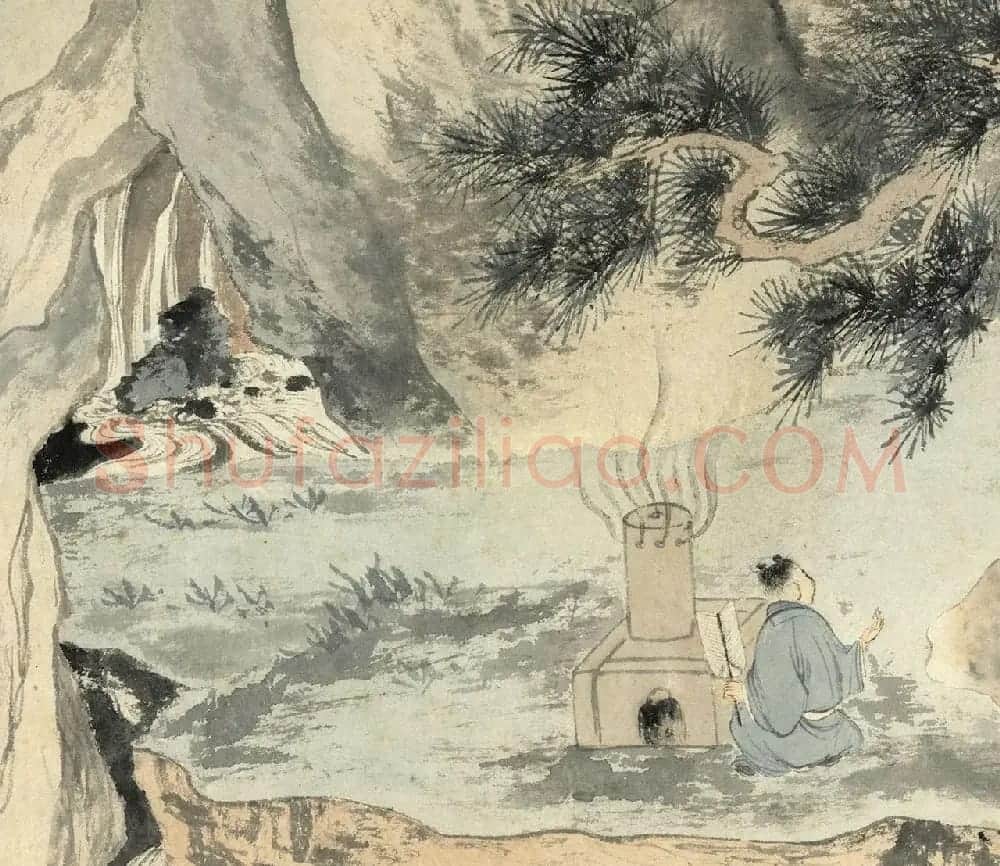 明代唐寅书画欣赏《烧药图》 | 传世书法作品欣赏
