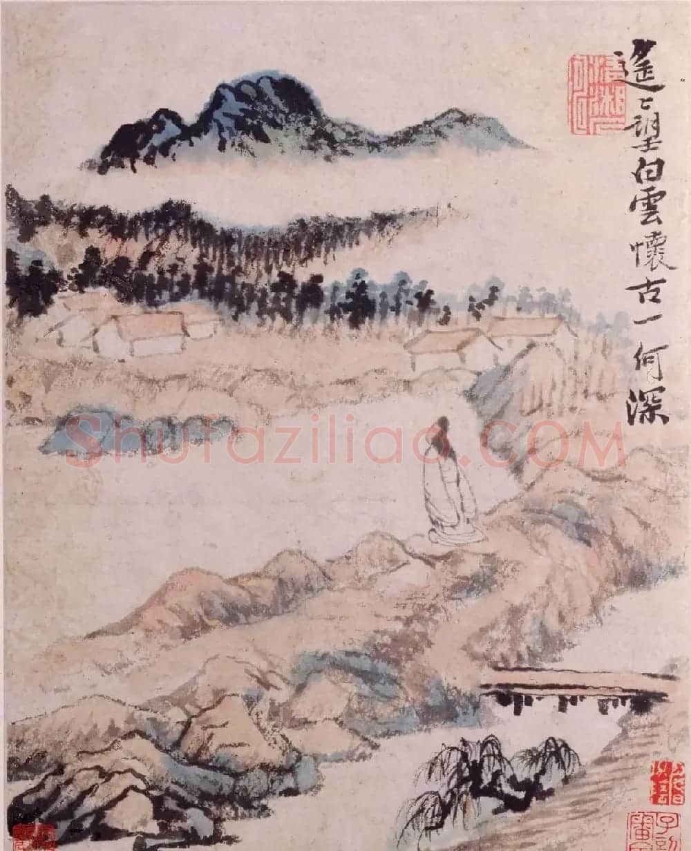 王文治题字石涛绘《陶渊明诗意图册》 | 传世书法作品赏析