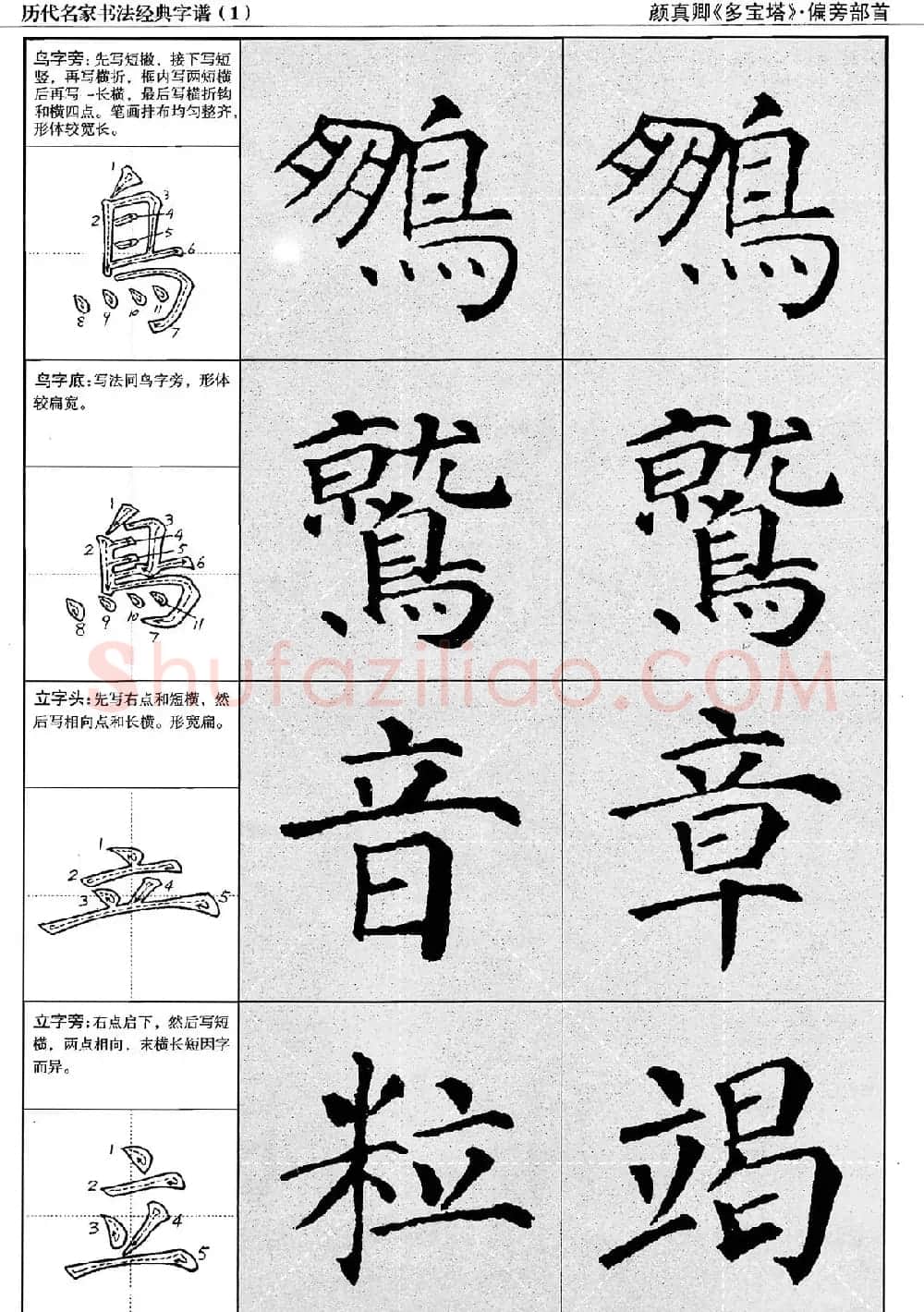 经典字帖：颜真卿多宝塔字谱 | 软笔楷书字帖