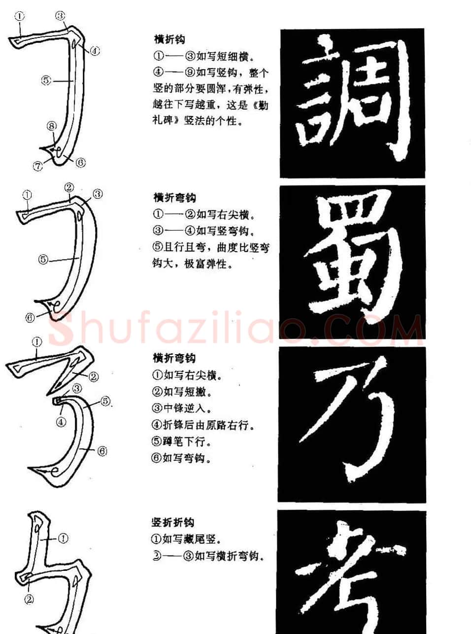 颜勤礼碑的笔画写法及部首组合法 | 毛笔楷书字帖