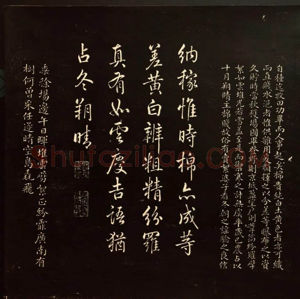 乾隆书法题诗《御题棉花图》拓本 | 传世书法作品赏析
