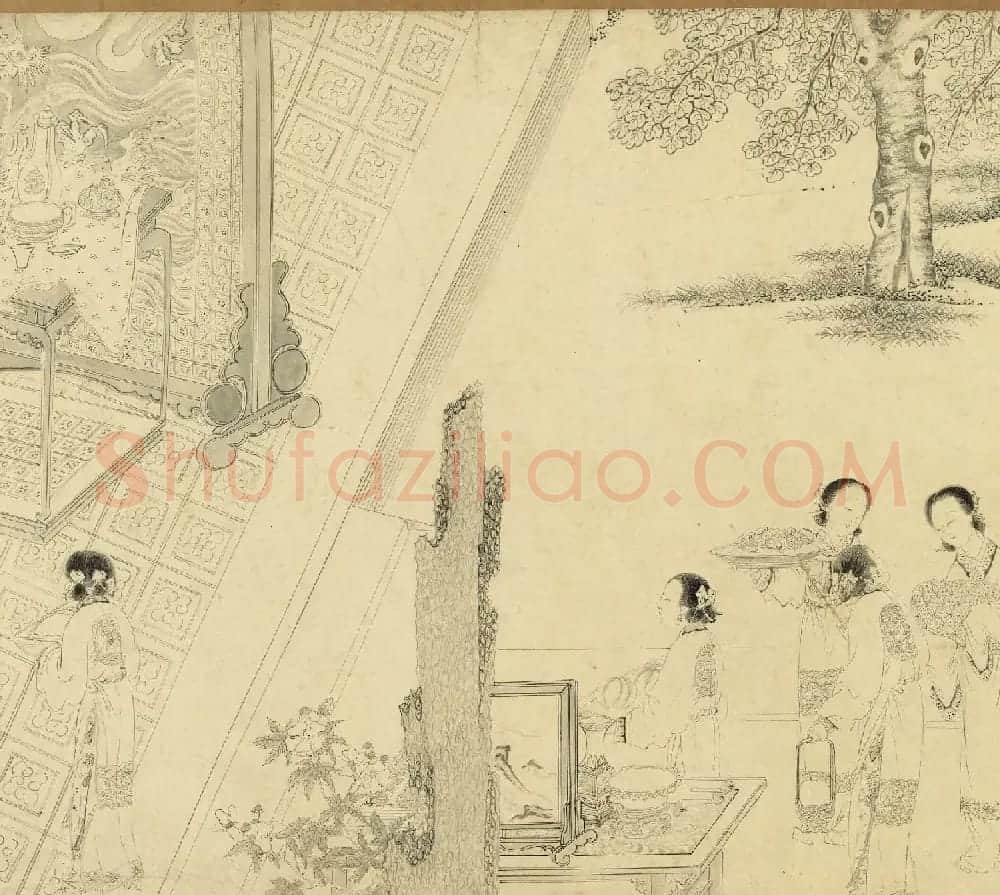 传明仇英乞巧图：宫中女子过七夕 | 传世书法作品精选