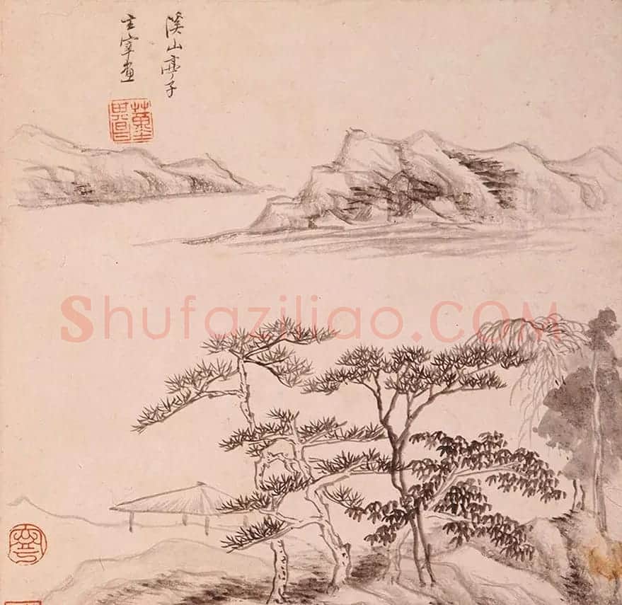 陈万全、温汝适书法题董其昌仿古山水图册 | 传世书法作品鉴赏