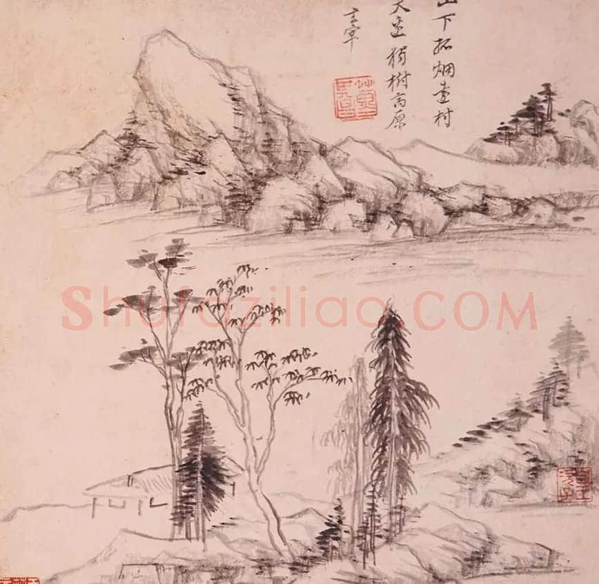 陈万全、温汝适书法题董其昌仿古山水图册 | 传世书法作品鉴赏