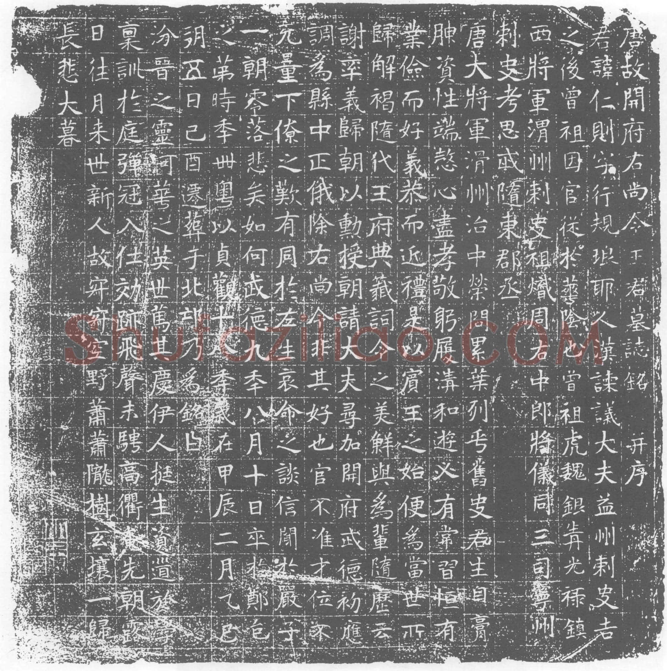 唐王仁则墓誌(唐故开府右尚令王君墓誌铭)