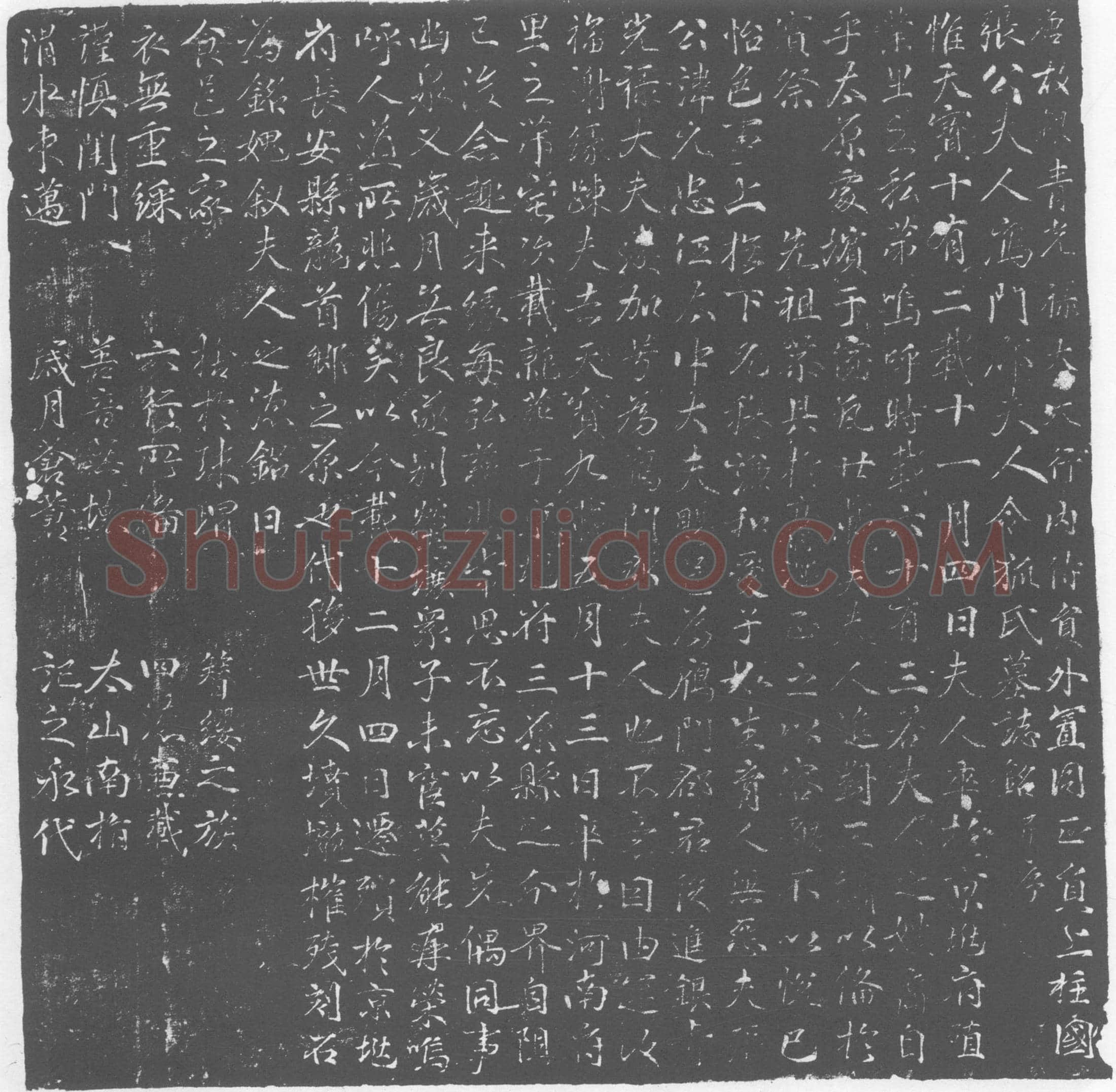 唐令狐氏，张元忠夫人墓誌