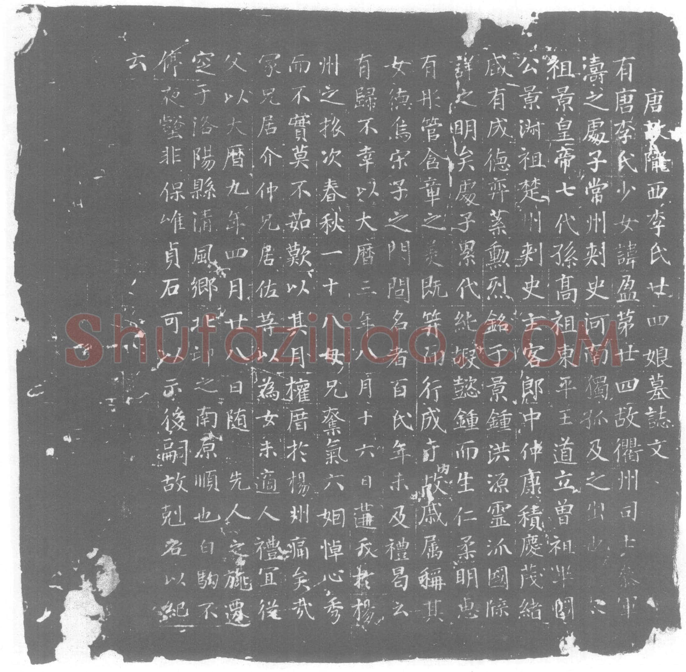 唐李盈墓誌