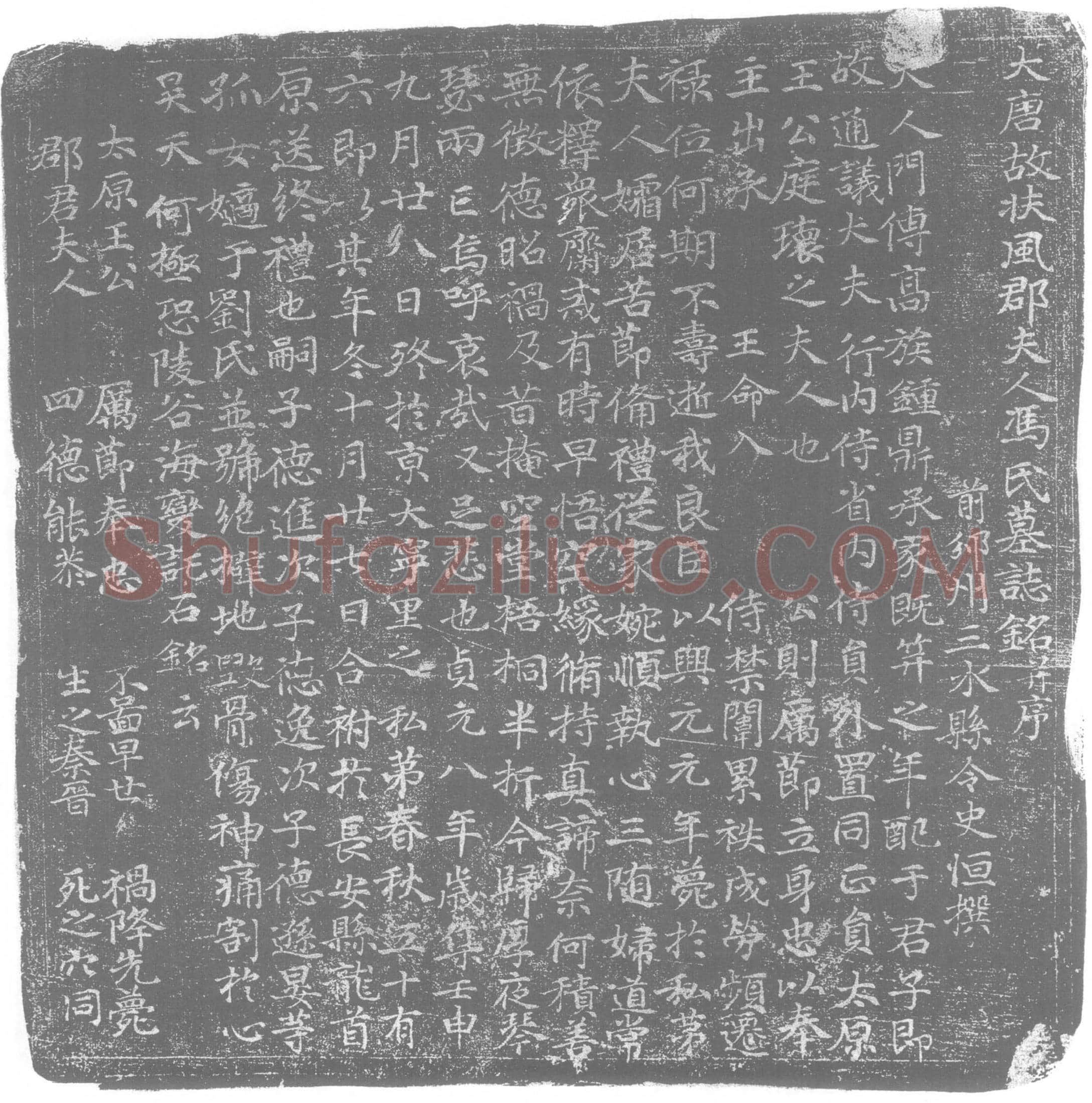 唐冯氏，王庭瓌夫人墓誌