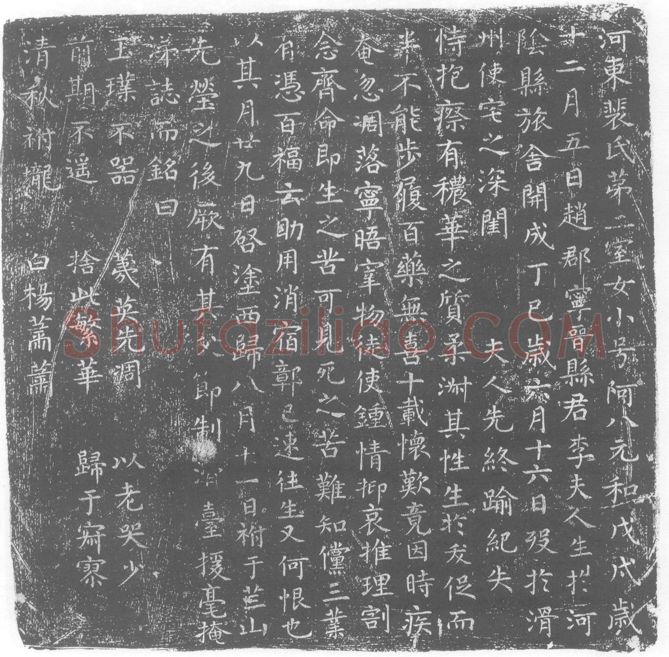 唐 裴氏第二室女 小号阿八 墓誌