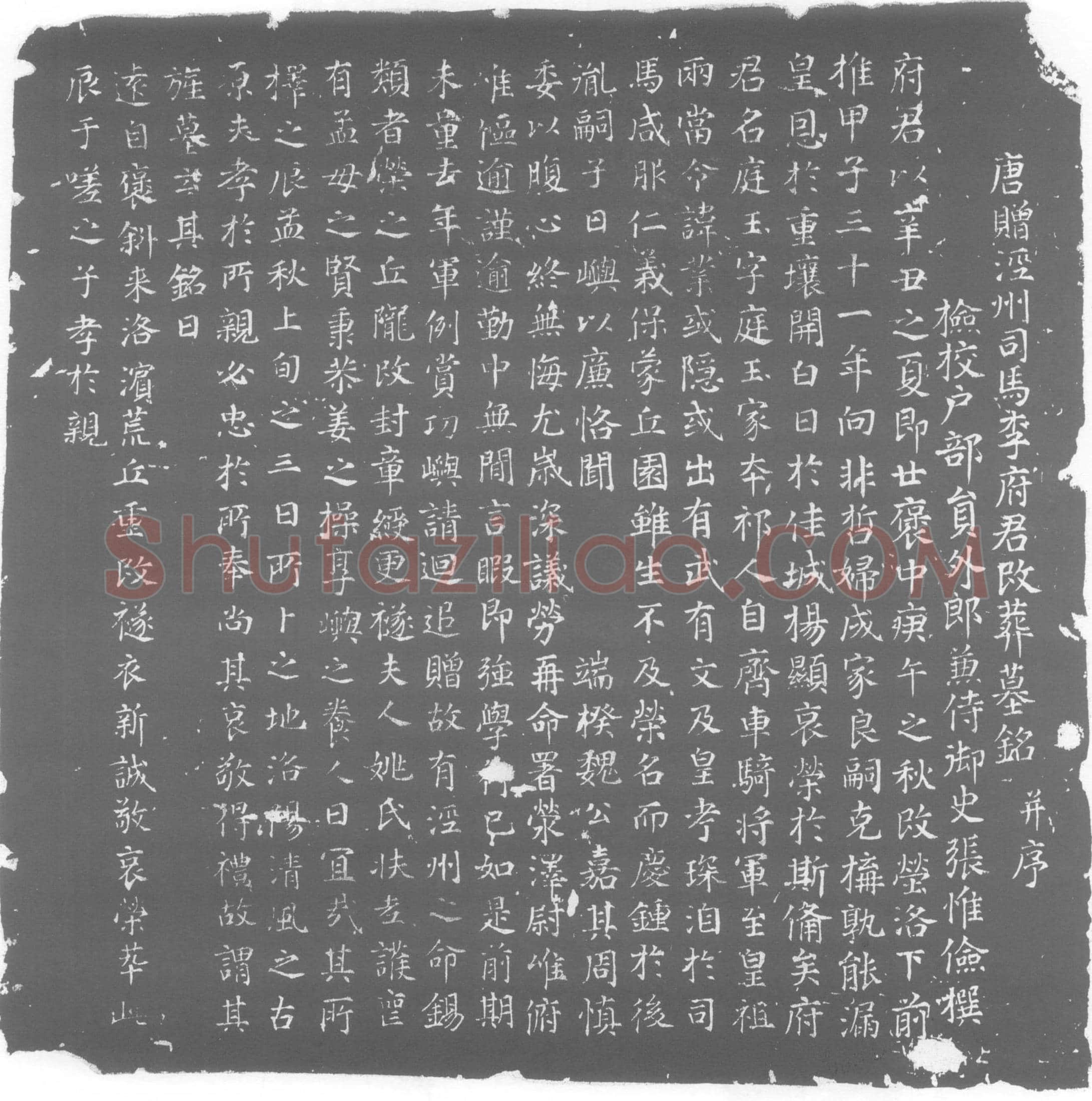 唐李庭玉墓誌