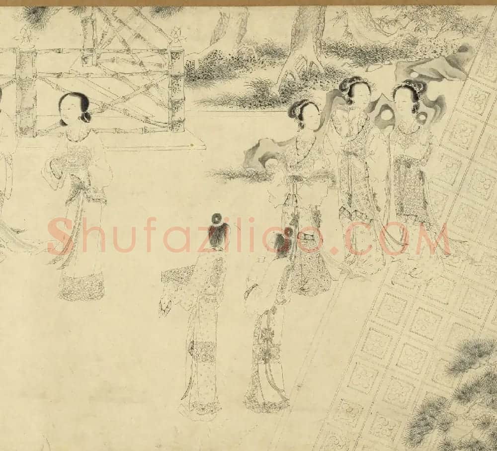 传明仇英乞巧图：宫中女子过七夕 | 传世书法作品精选