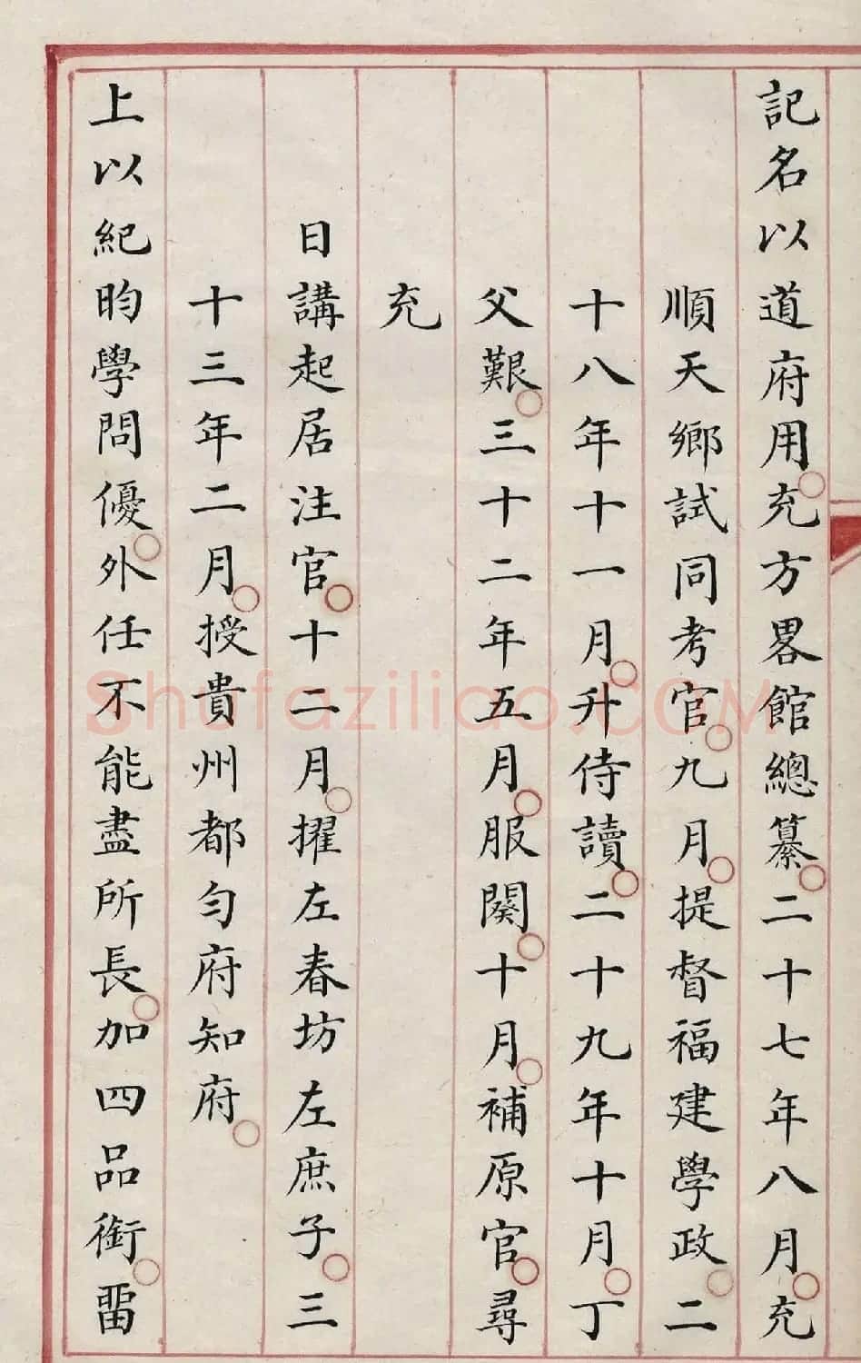 清内府朱丝栏写本《纪昀列传》 | 书法作品精选