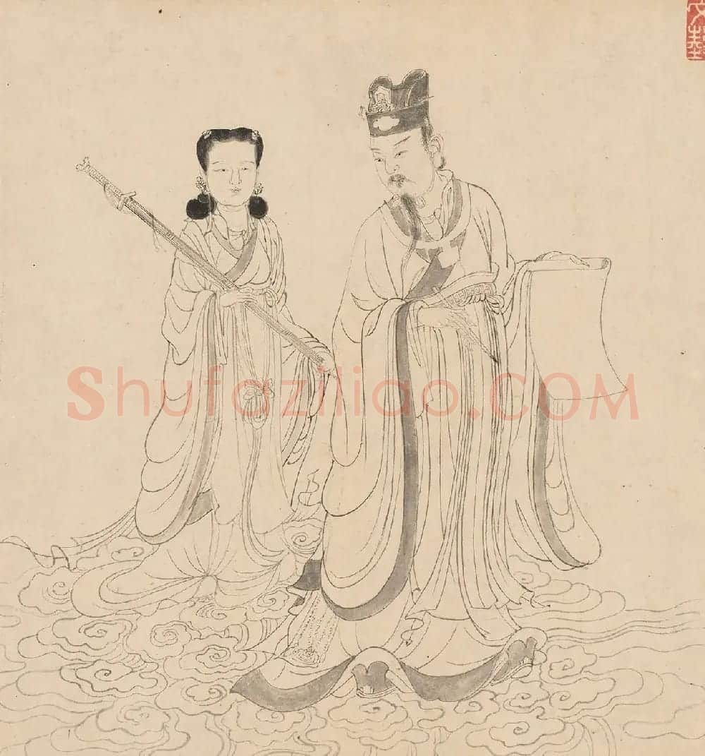 元代褚奂隶书题词《九歌图》 | 传世书法作品精选