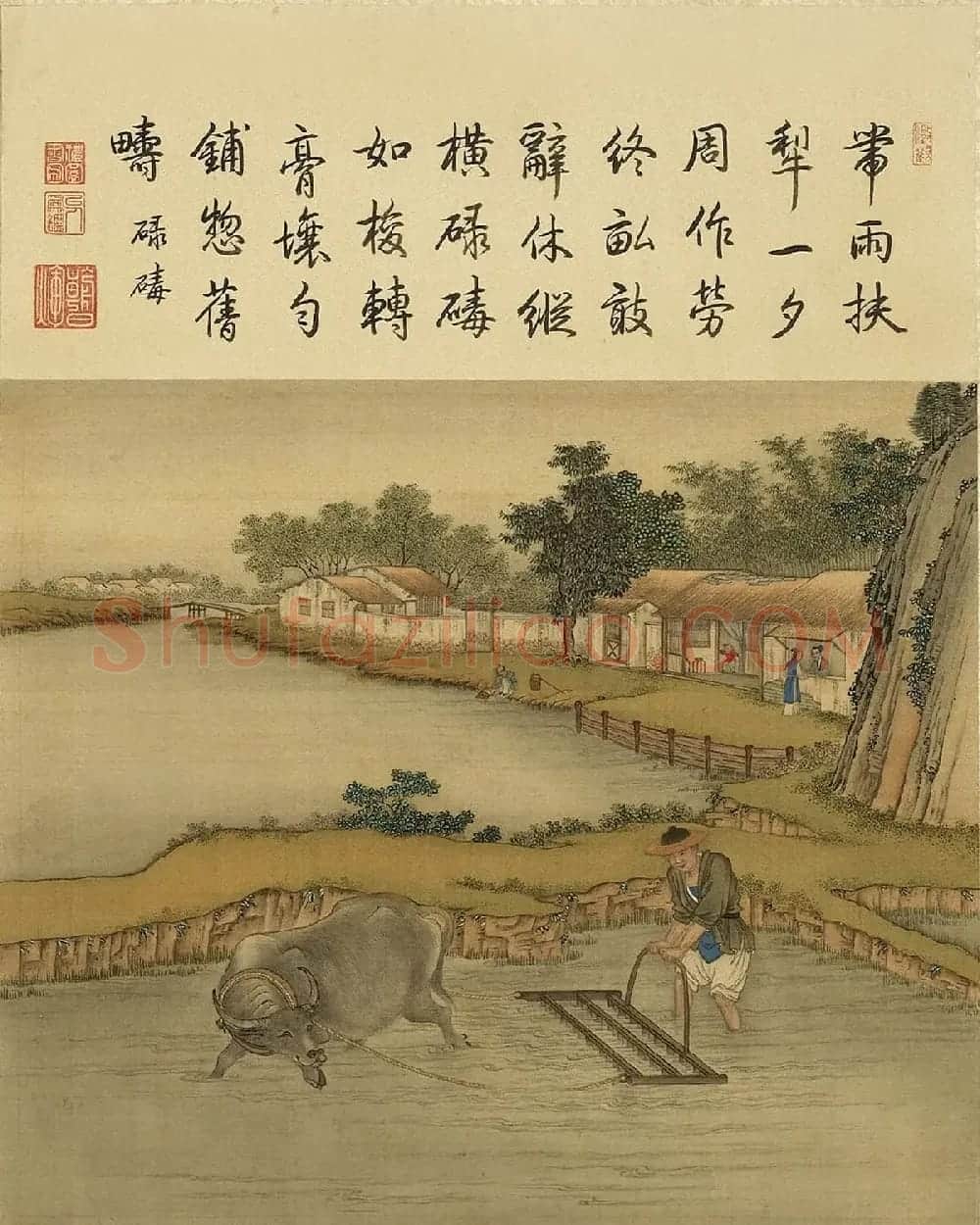 清代宫廷画师陈枚彩绘本《耕织图》 | 传世书法作品欣赏