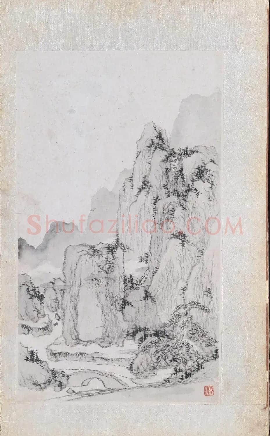 郑旼书法字画欣赏《黄山八景图册》 | 传世书法作品精选