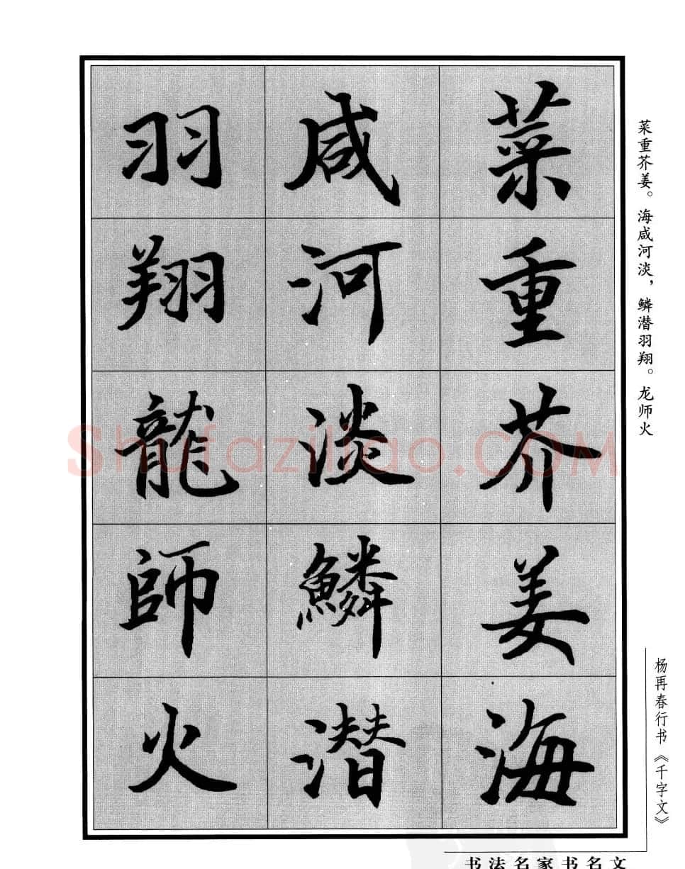 杨再春行书字帖欣赏《千字文》 | 毛笔行书字帖