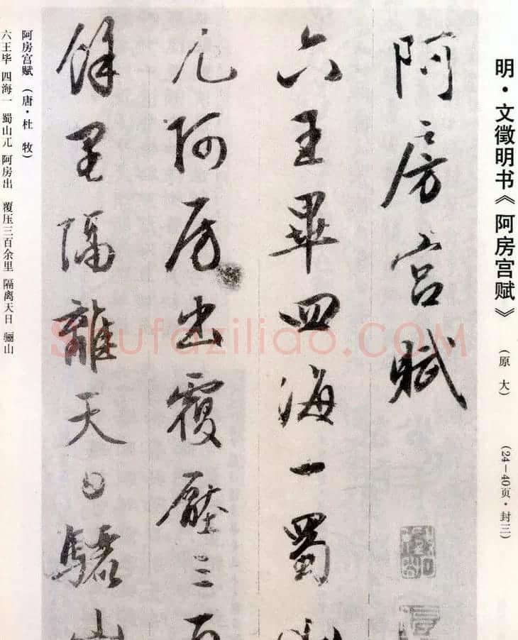 文征明行书欣赏《阿房宫赋》册页 | 毛笔行书字帖