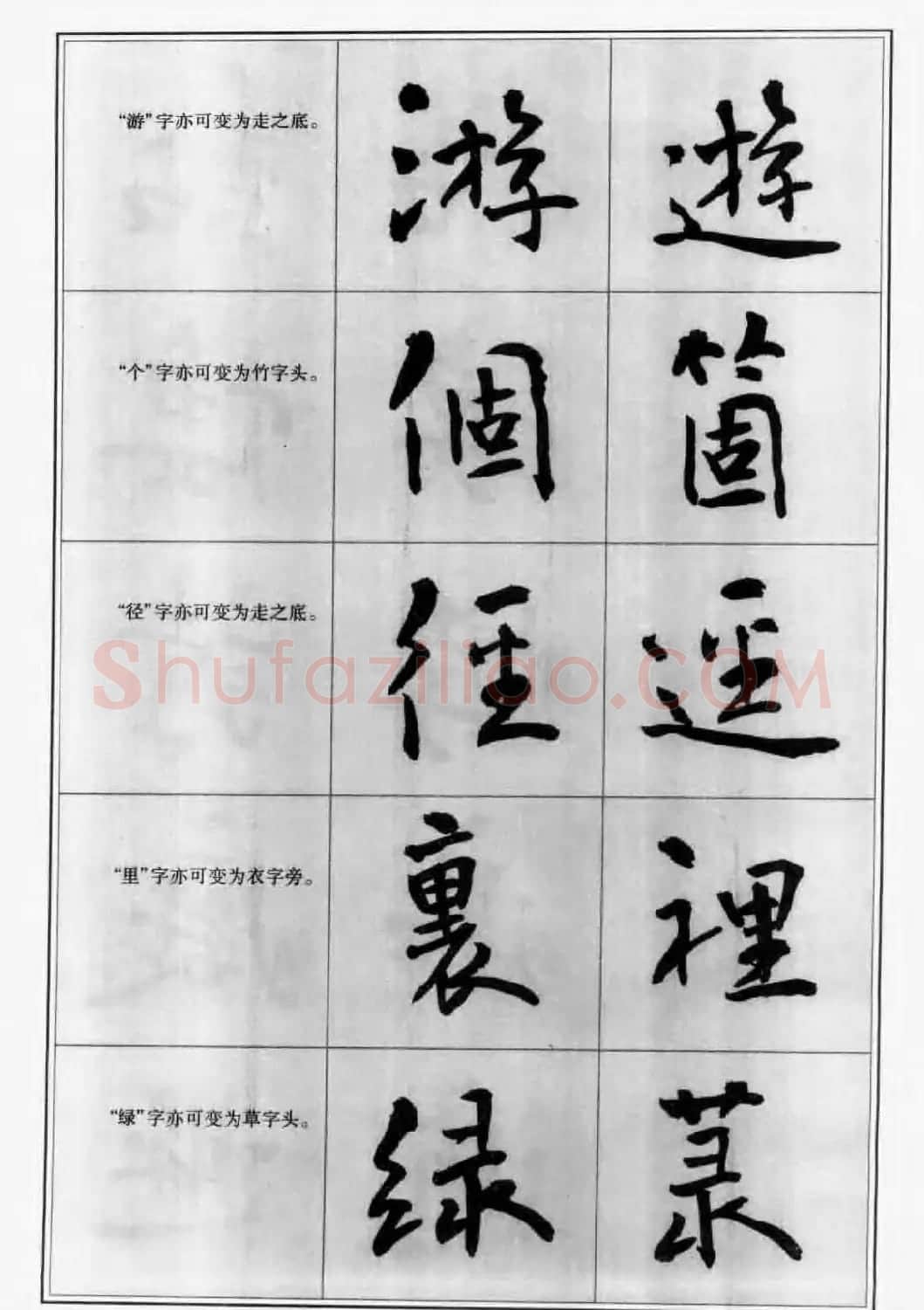 毛笔字帖教程《行书入门大字谱》 | 软笔行书字帖